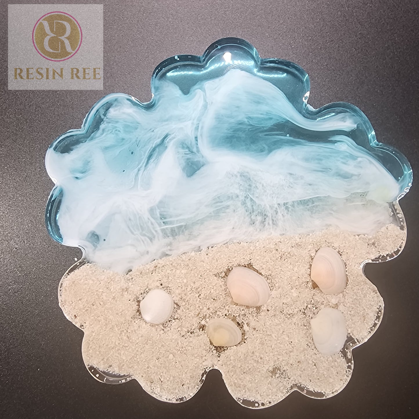 Coastal Dreams Resin Coaster Set with Ocean Globe Accent (Set)