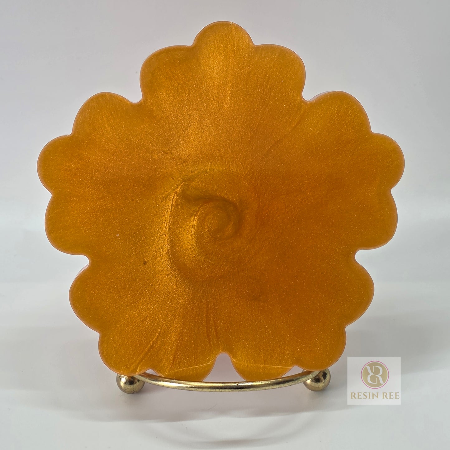 Flower Bloom Resin Coasters – Shimmer Petal Set (2-coasters)