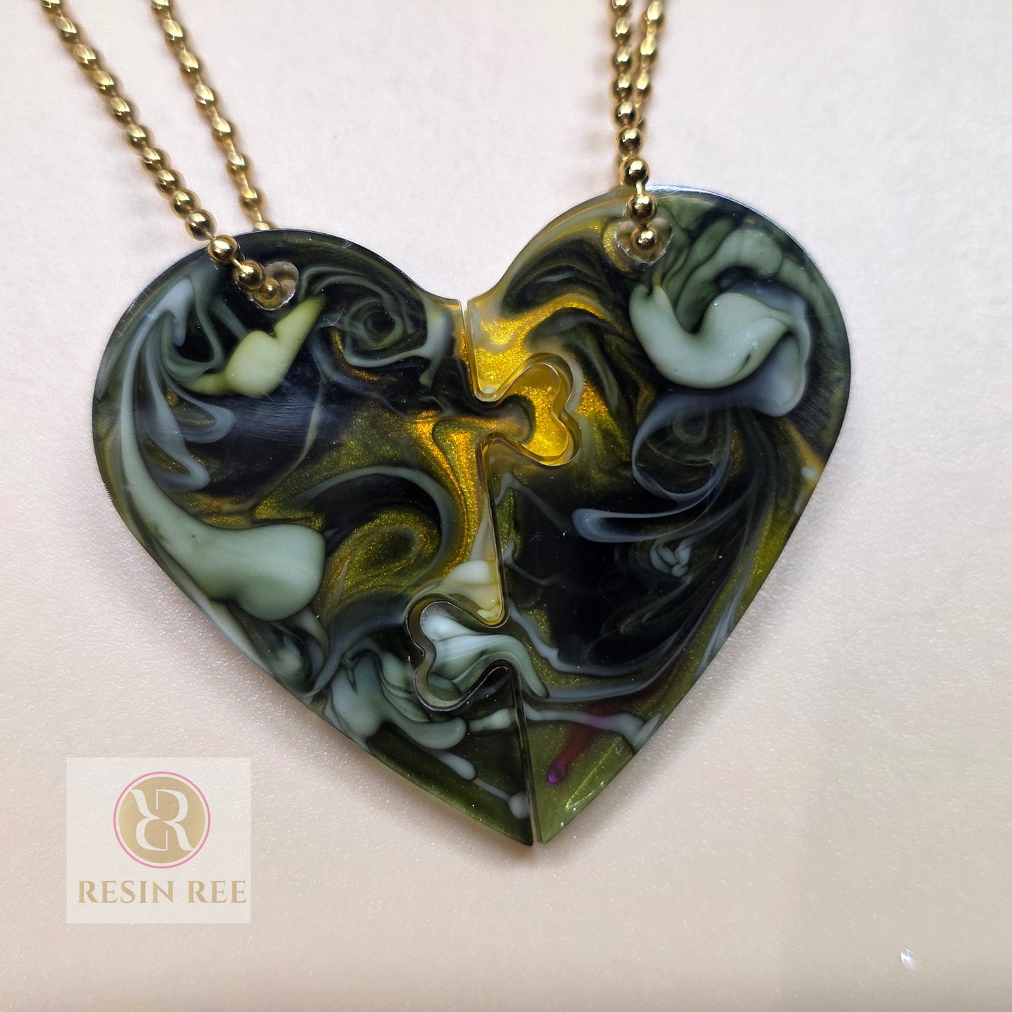 Puzzle Heart Keychain Set (2 Pieces)