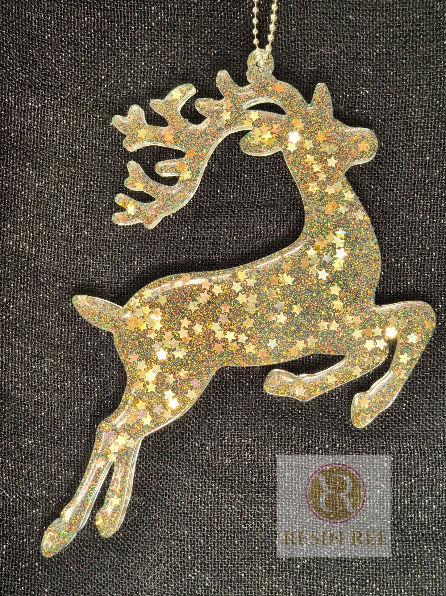 Golden Reindeer Ornament Set (Set of 3)