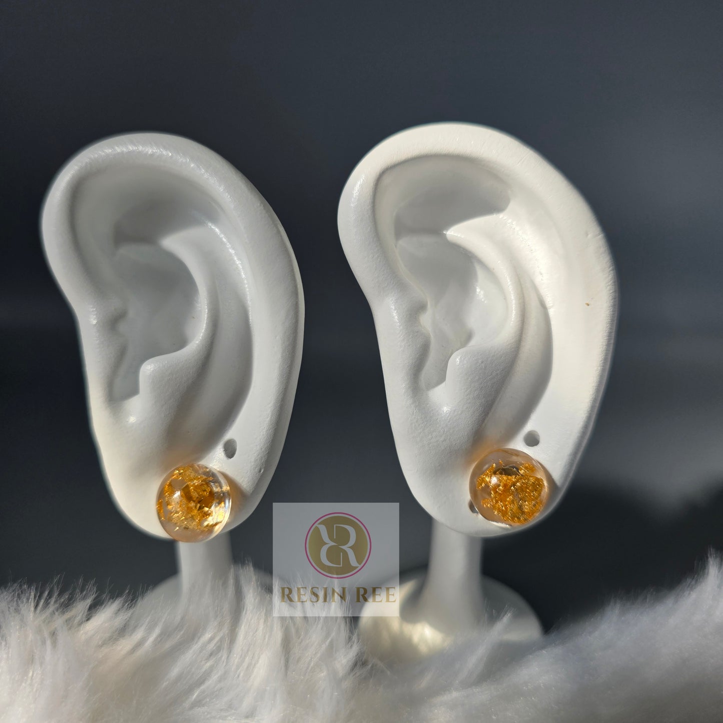 Golden Honey Stud Earrings