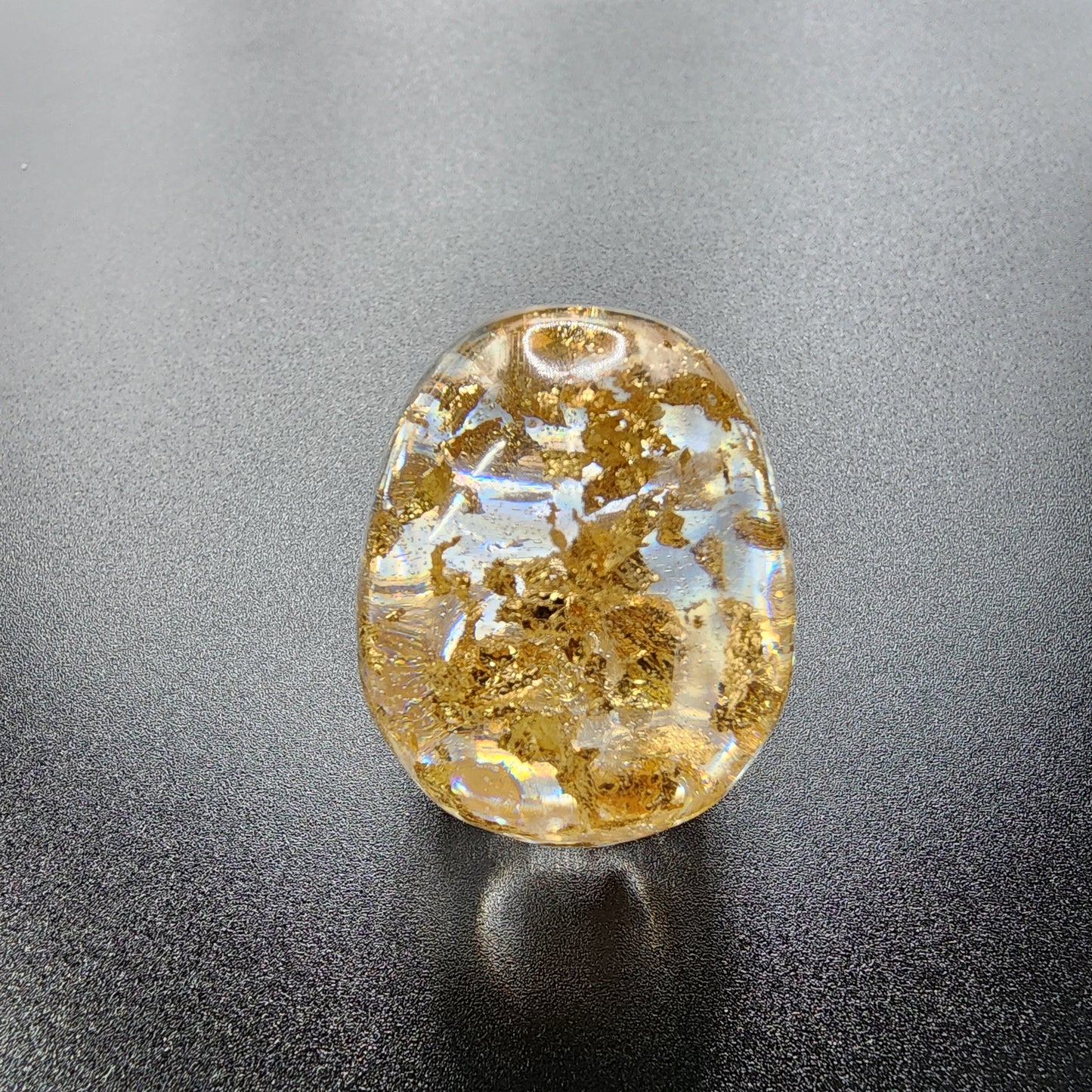 Gilded Clarity Resin Skull