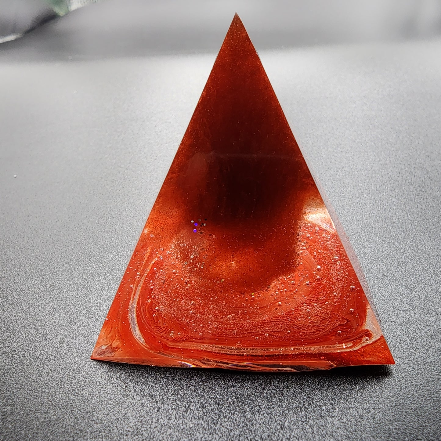 Molten Ember Resin Pyramid