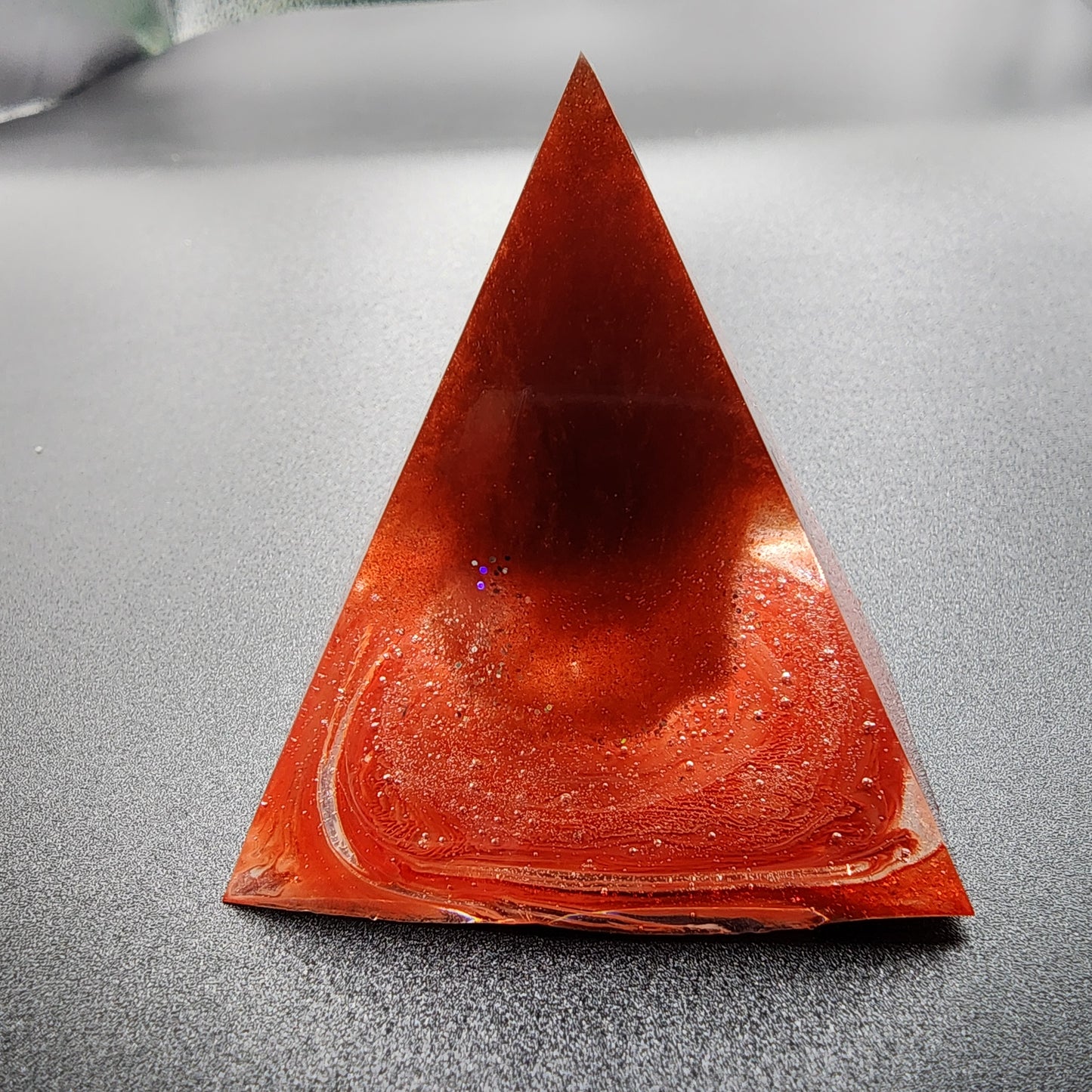 Molten Ember Resin Pyramid