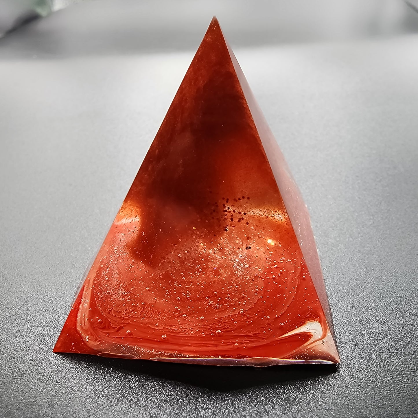 Molten Ember Resin Pyramid