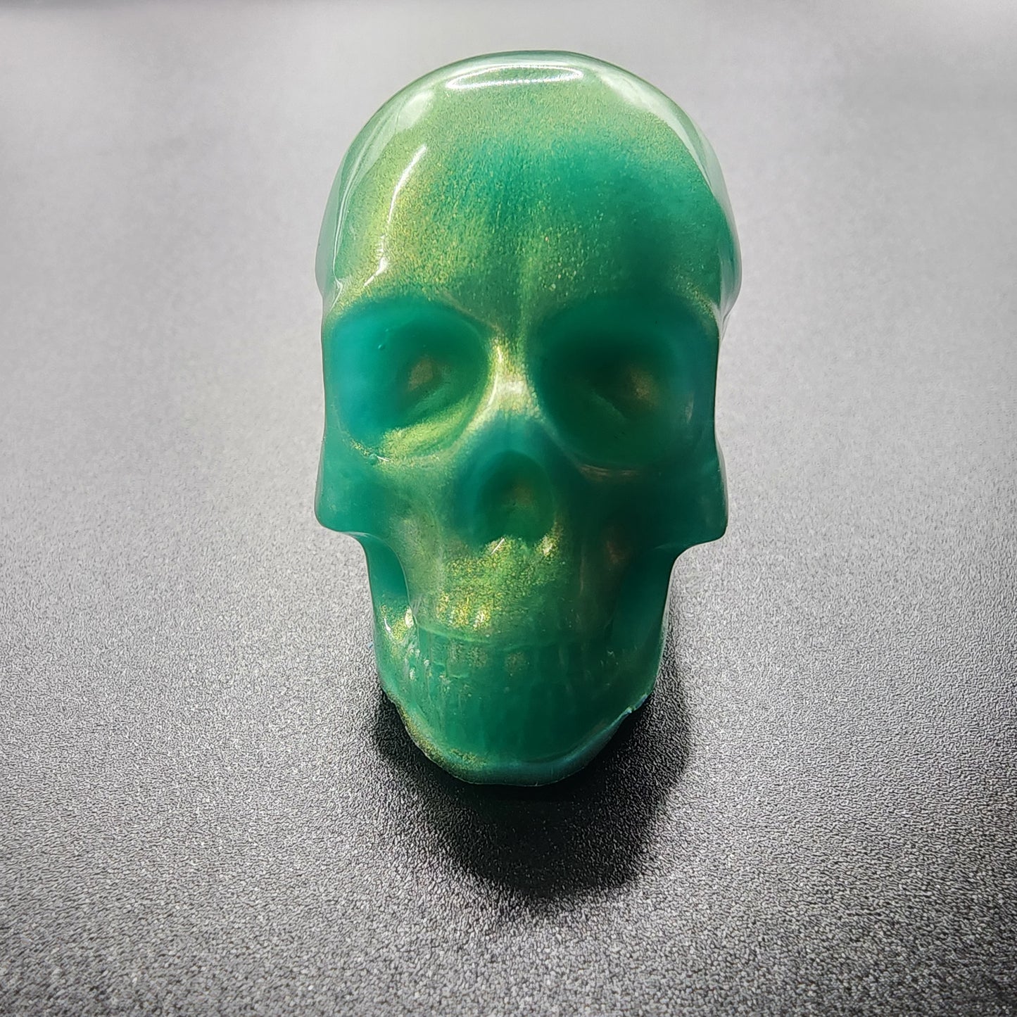 Mystic Jade Resin Skull
