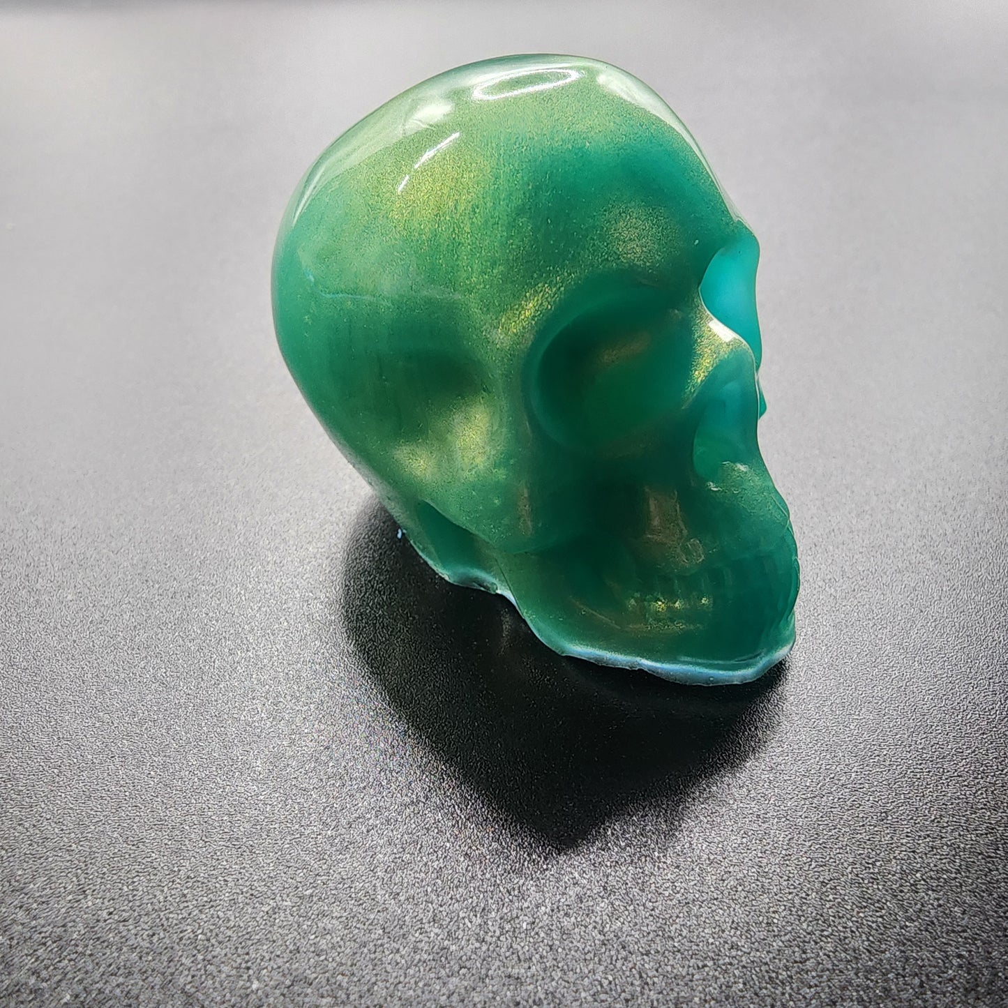 Mystic Jade Resin Skull