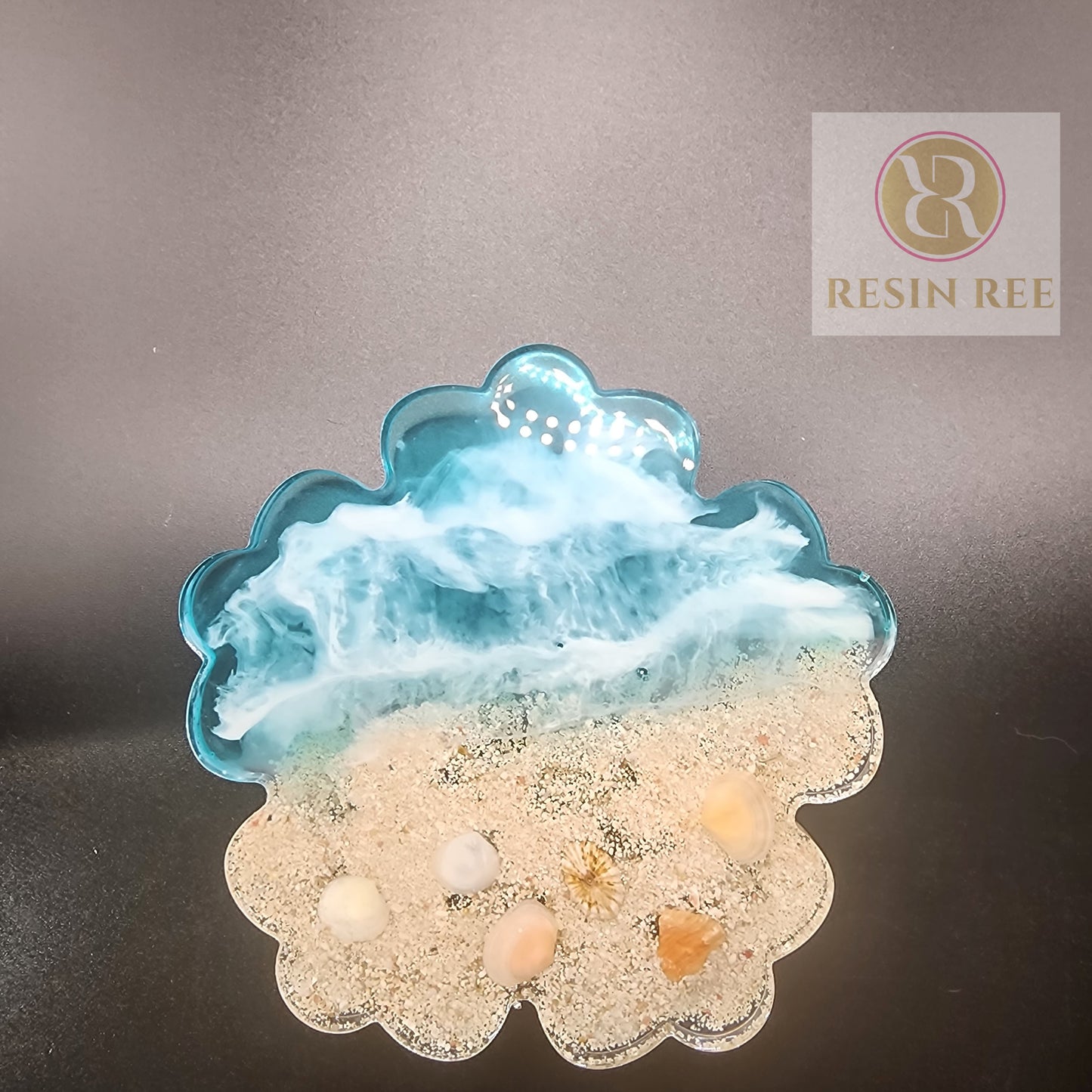 Coastal Dreams Resin Coaster Set with Ocean Globe Accent (Set)