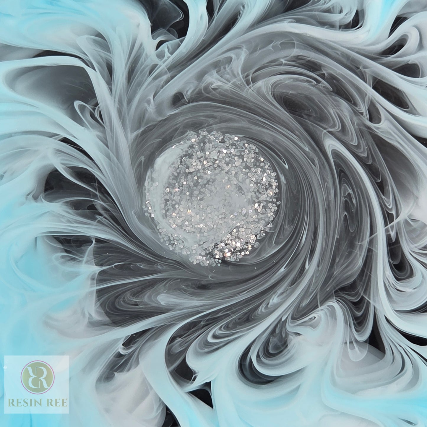 Arctic Bloom Resin Coaster (Single Coaster)