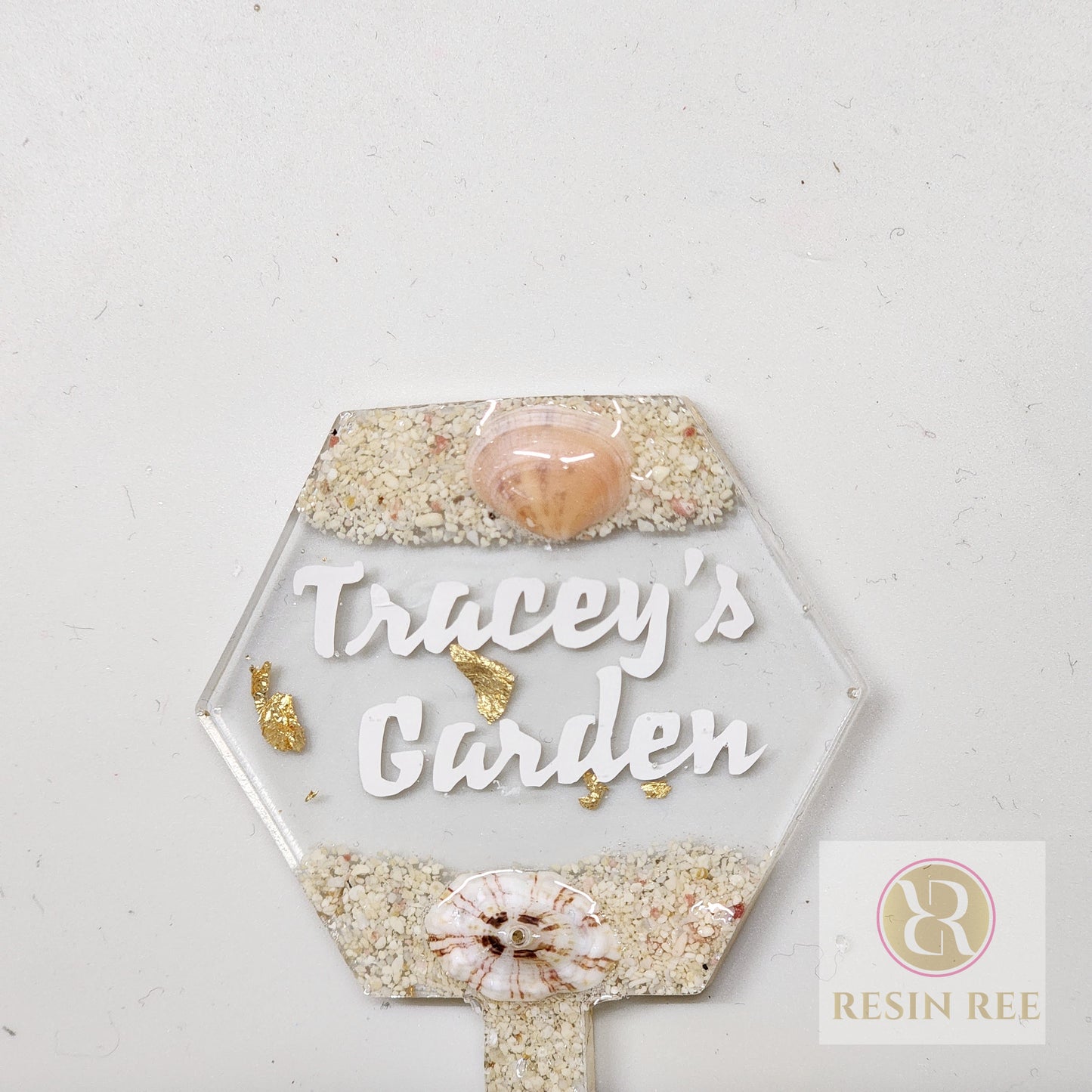 Personalized Resin Garden Marker - Hexagon