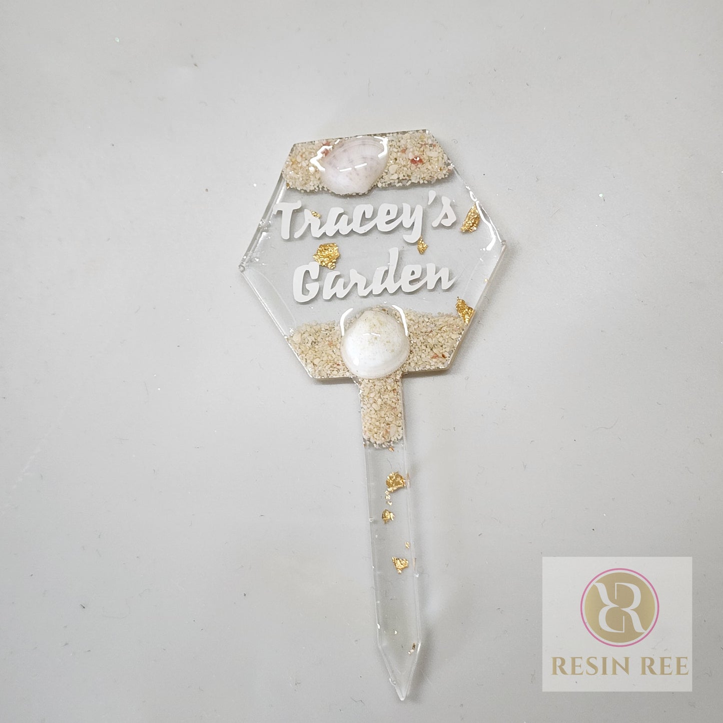 Personalized Resin Garden Marker - Hexagon