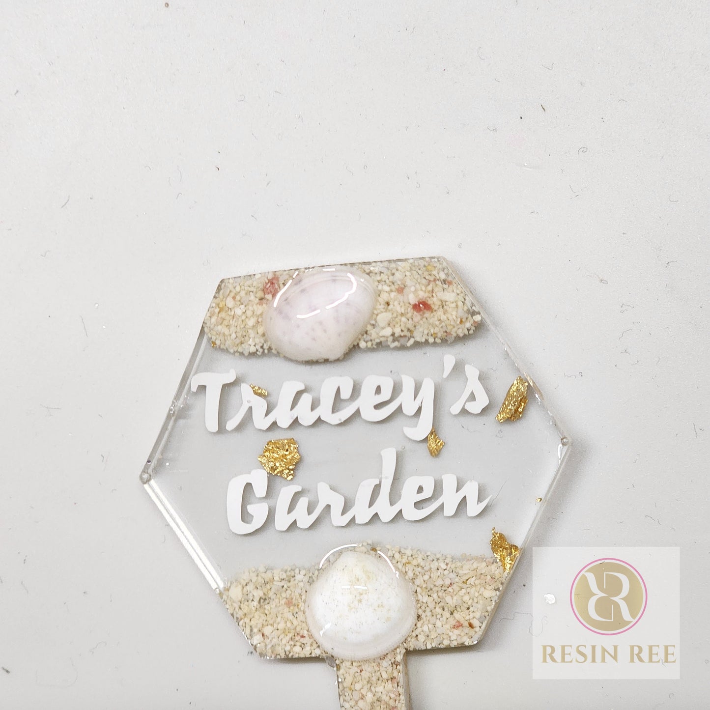 Personalized Resin Garden Marker - Hexagon