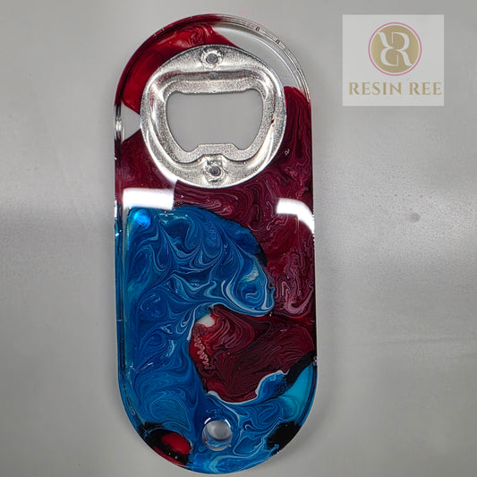 Crimson Wave Resin Bottle Opener