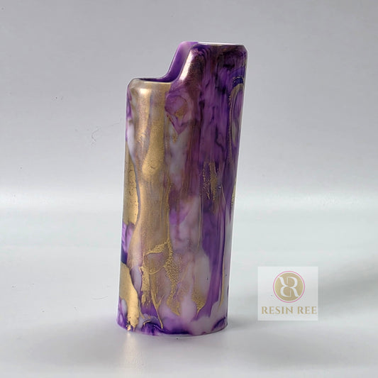 Amethyst Gold Resin Lighter Case
