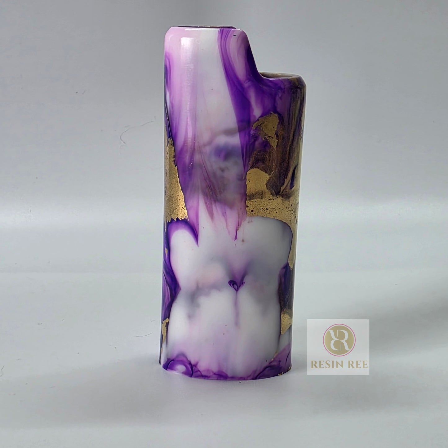 Amethyst Gold Resin Lighter Case