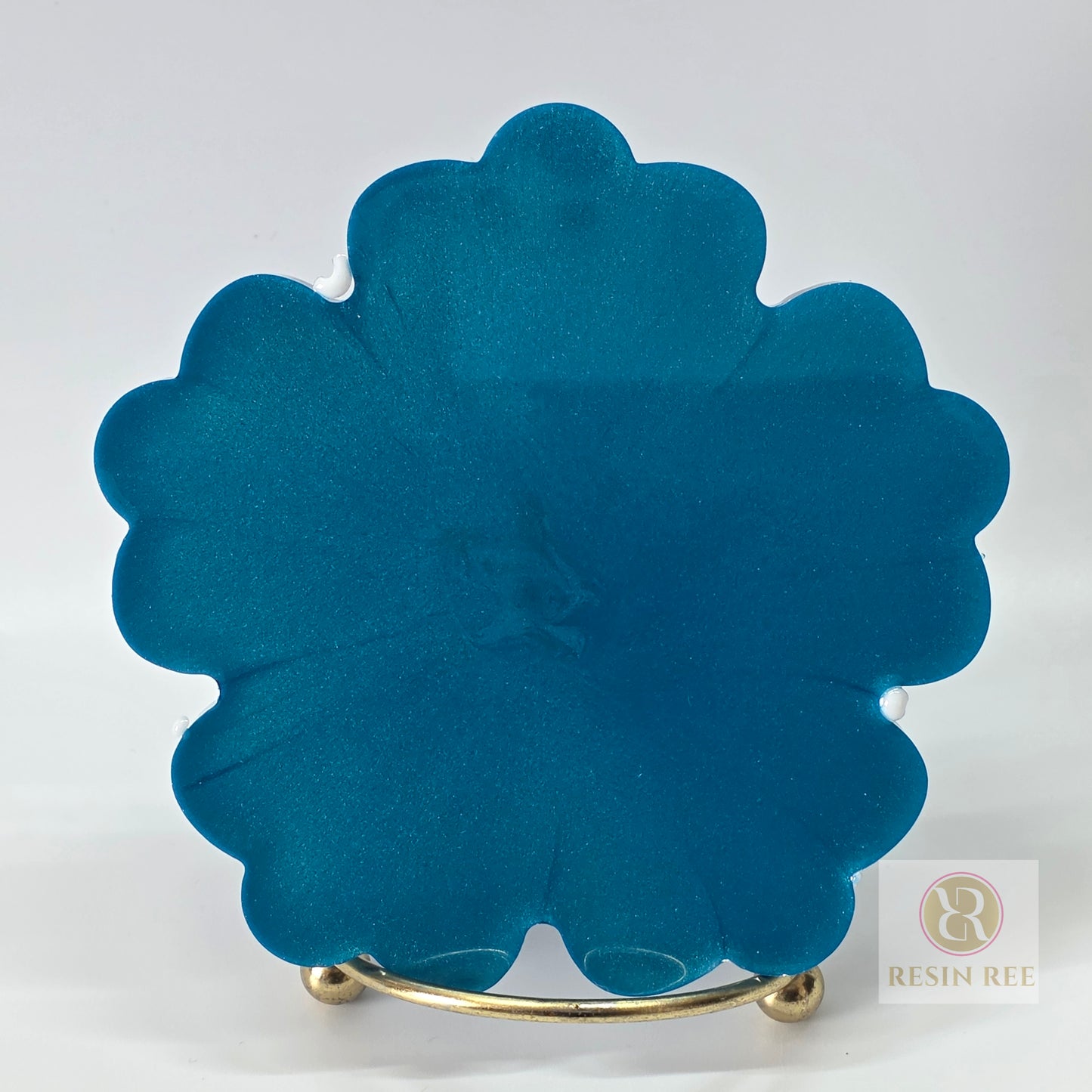 Blue Bloom Resin Coasters – Ocean Shimmer Set (2 coasters)