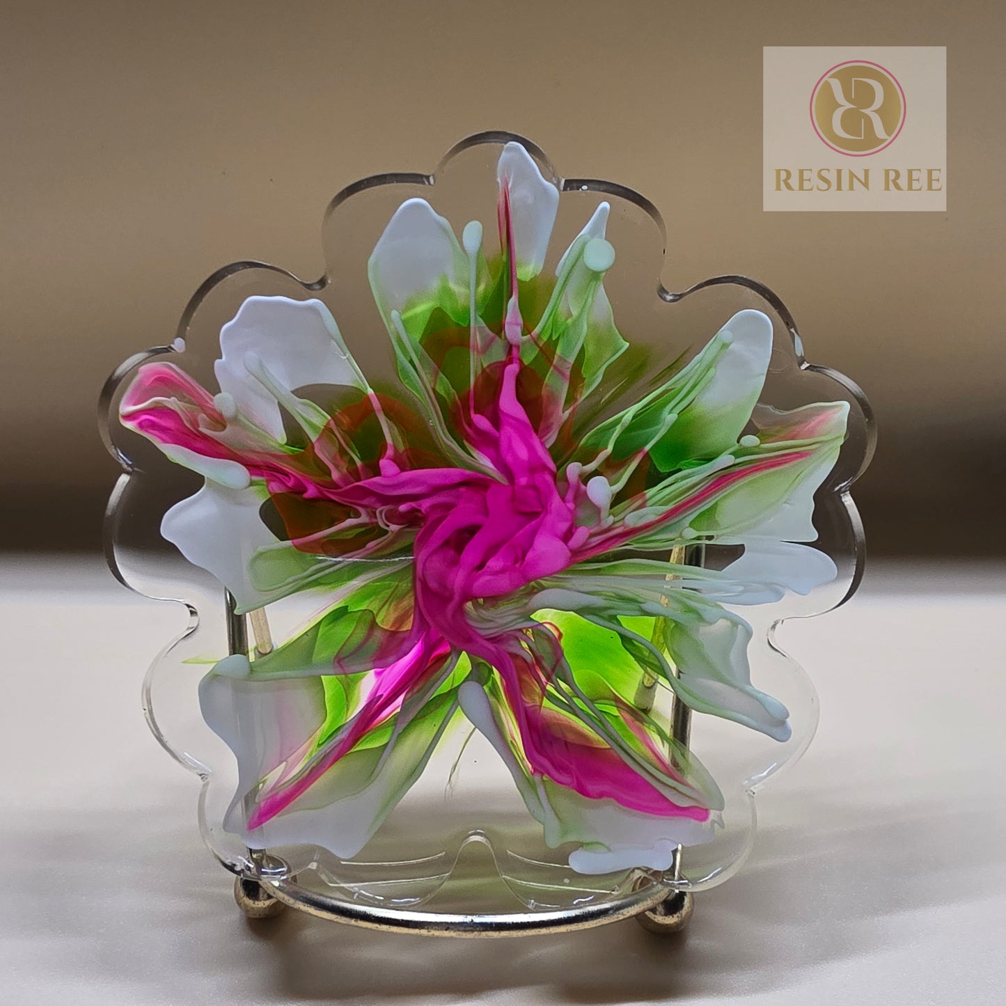 Bloom Burst Resin Coaster Set (Set of 4)