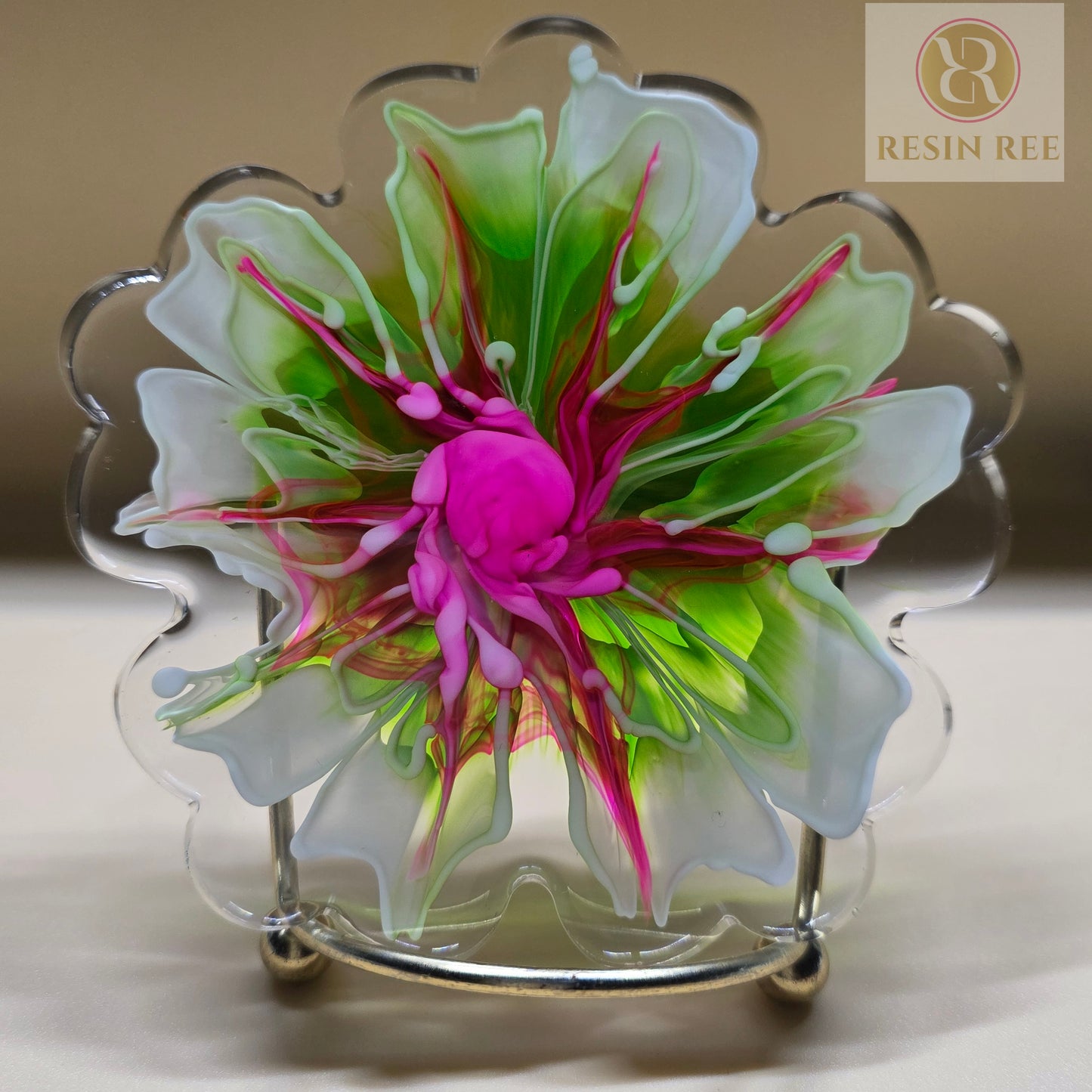 Bloom Burst Resin Coaster Set (Set of 4)