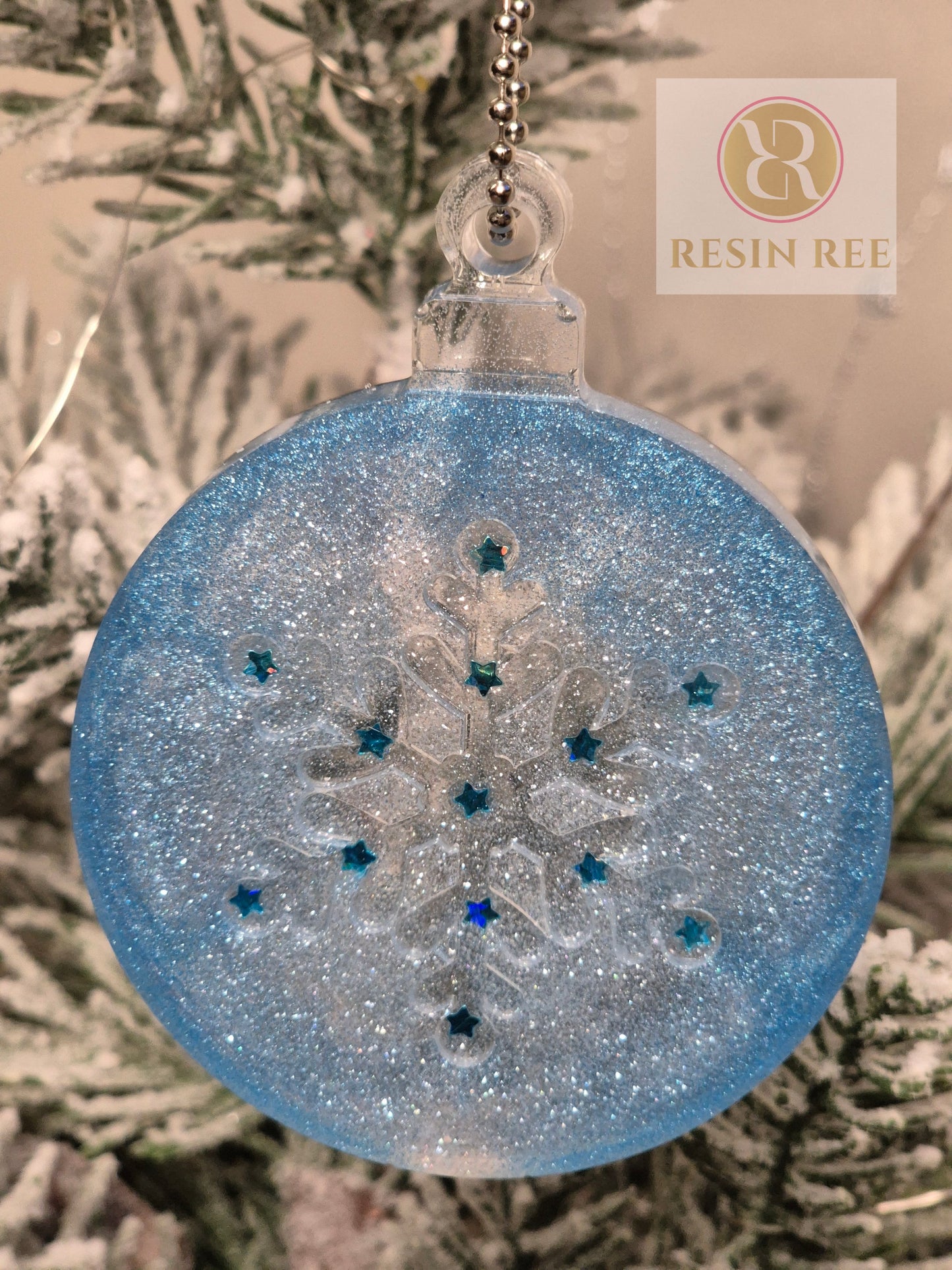 Icy Blue Ornament Set (Set of 3)