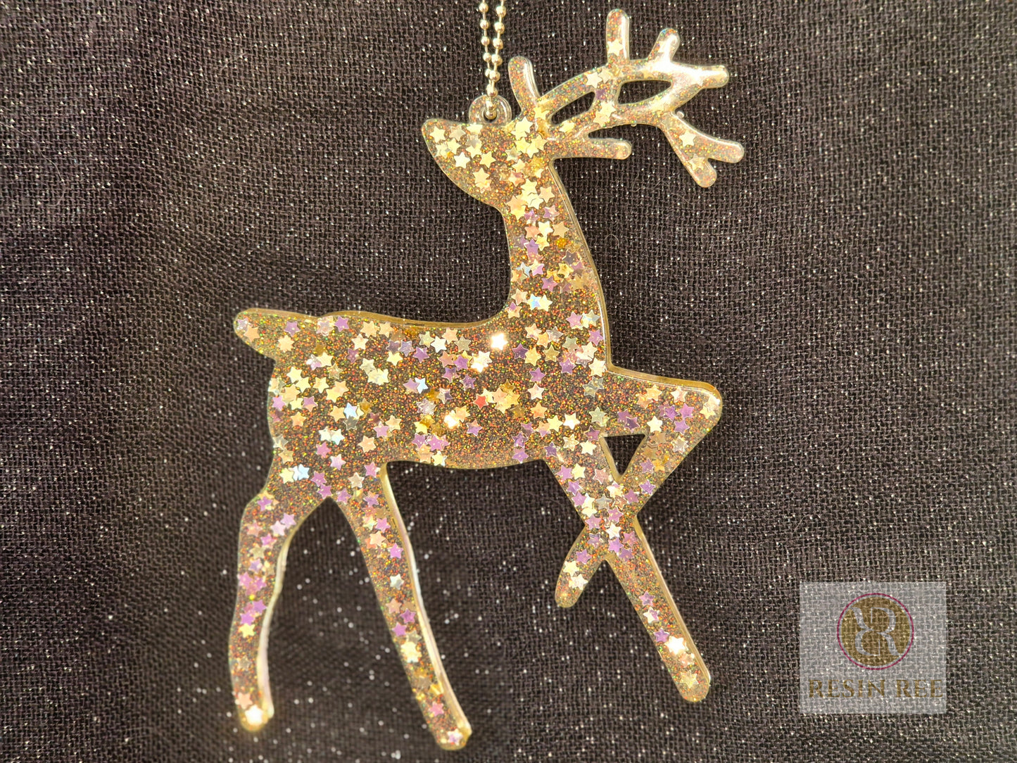 Golden Reindeer Ornament Set (Set of 3)