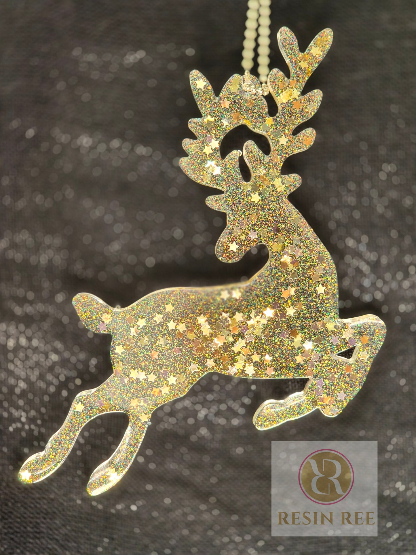 Golden Reindeer Ornament Set (Set of 3)