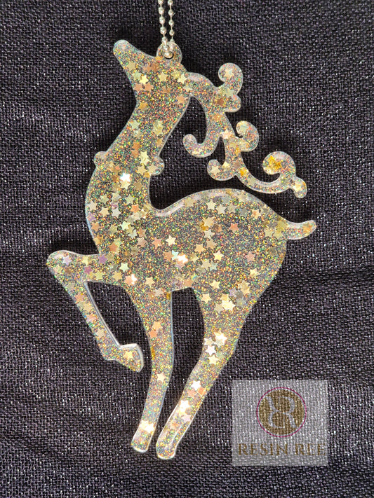 Golden Reindeer Ornament Set (Set of 3)