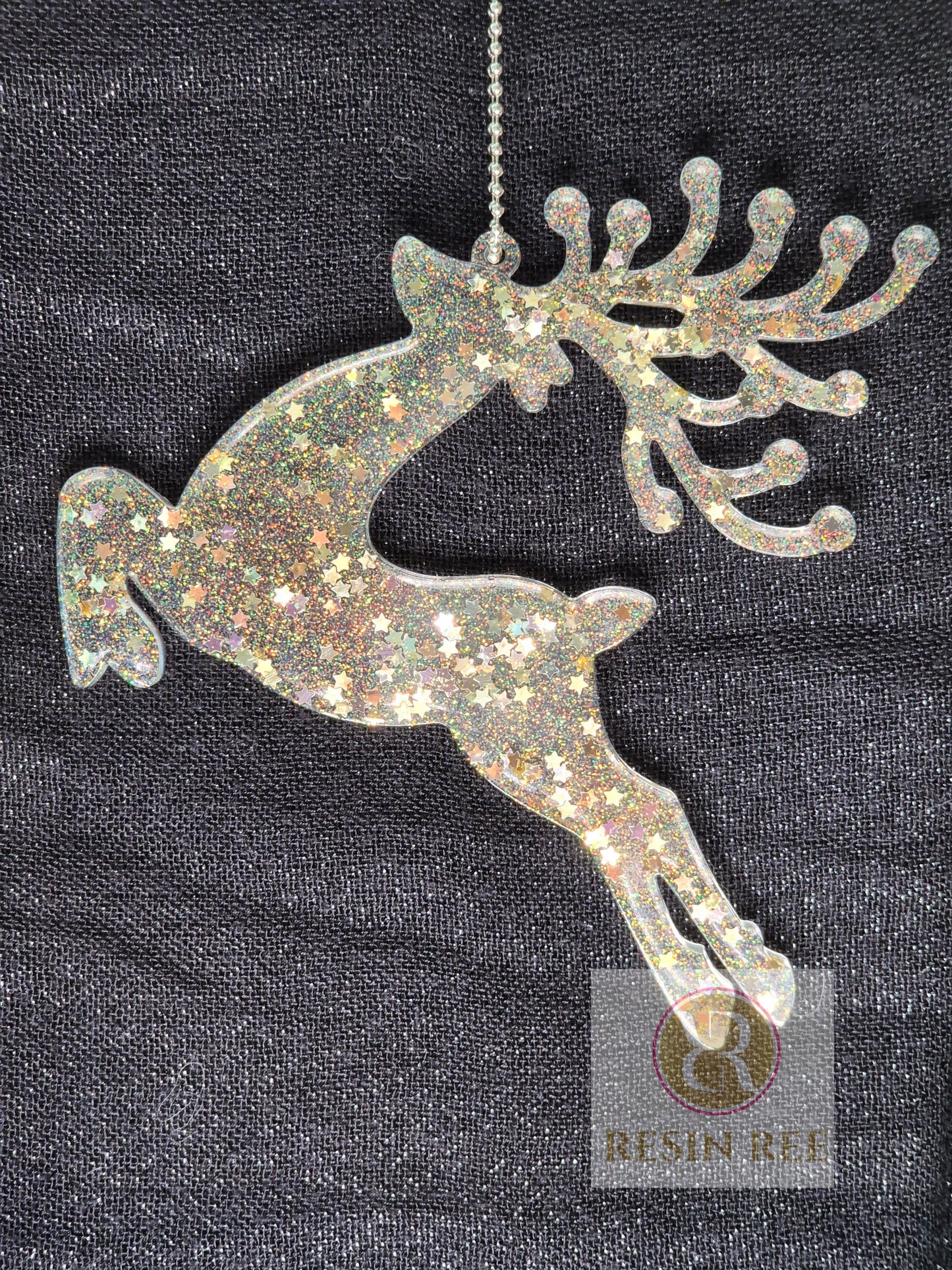 Golden Reindeer Ornament Set (Set of 3)