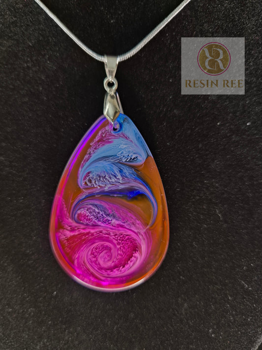 Cosmic Swirl Resin Pendant