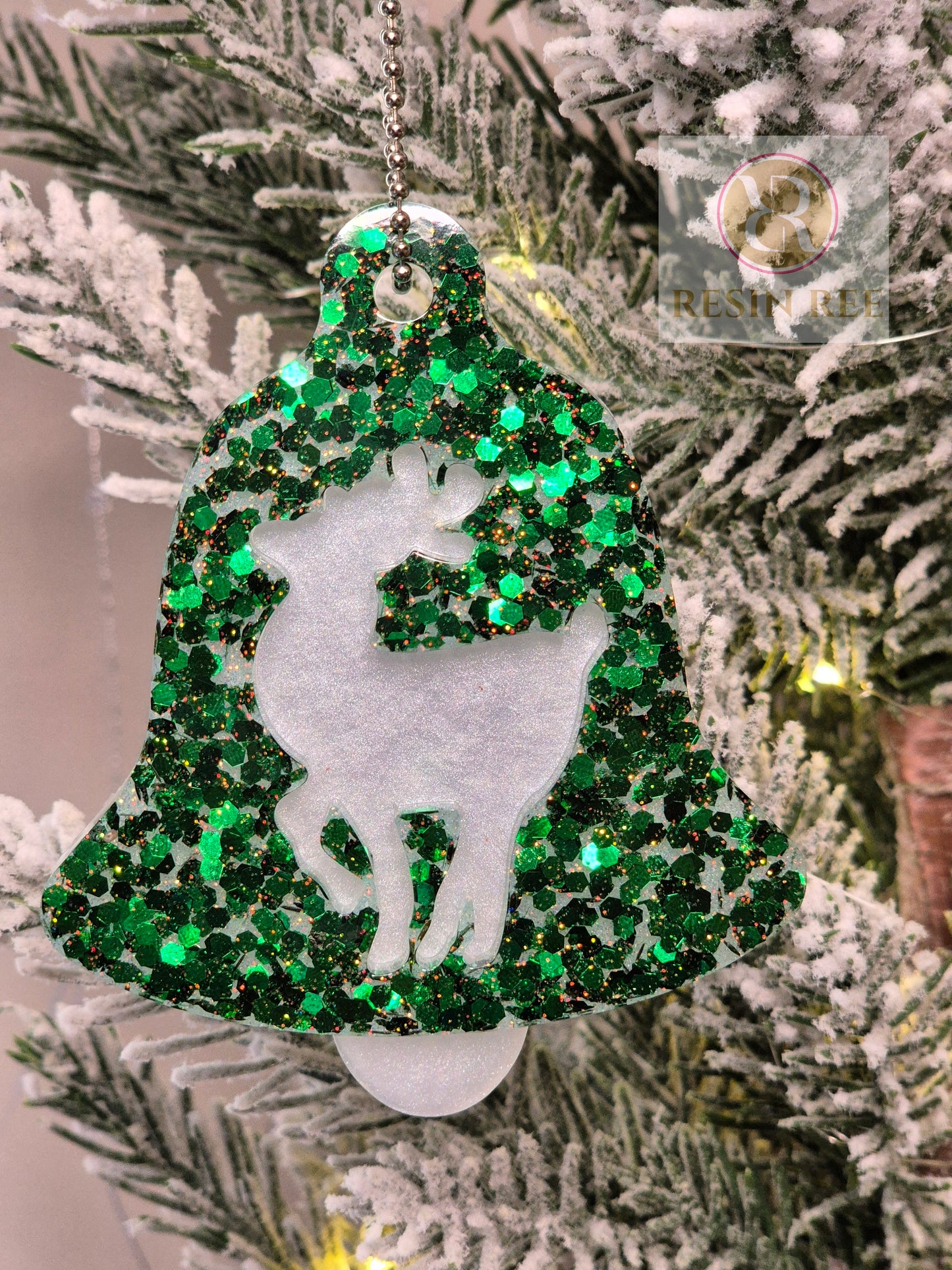 Emerald Sparkle Ornament Trio