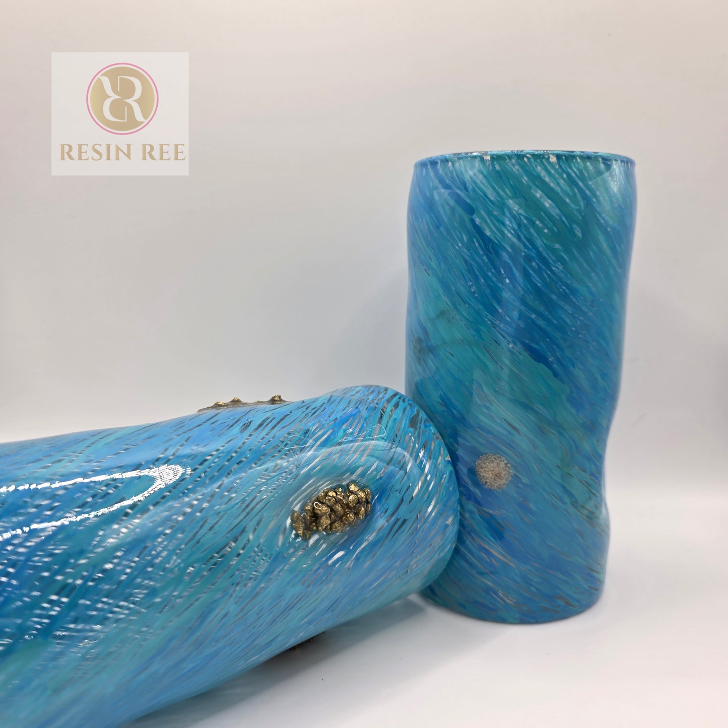 Resin Reef Drinking Glasses — Ocean Blue Collection