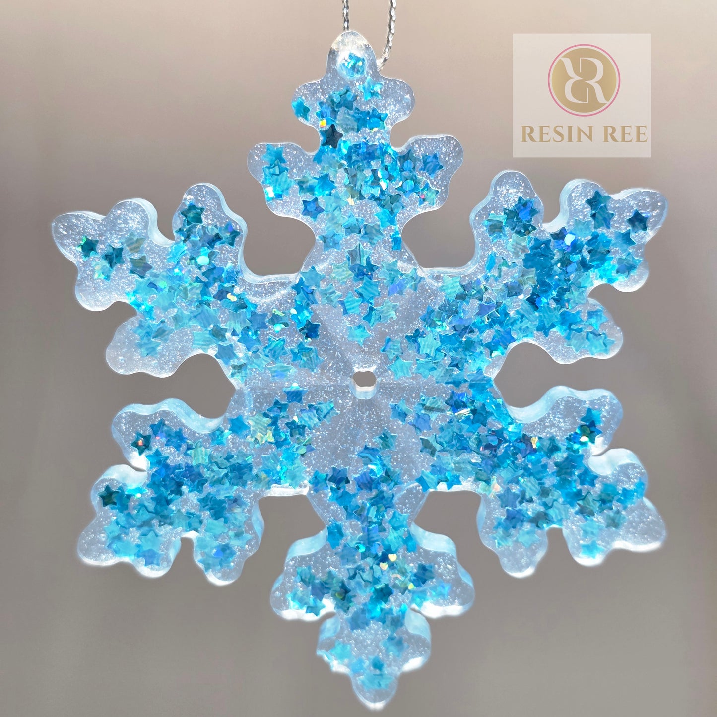Arctic Starfall Resin Snowflakes Ornament (Set of 3)