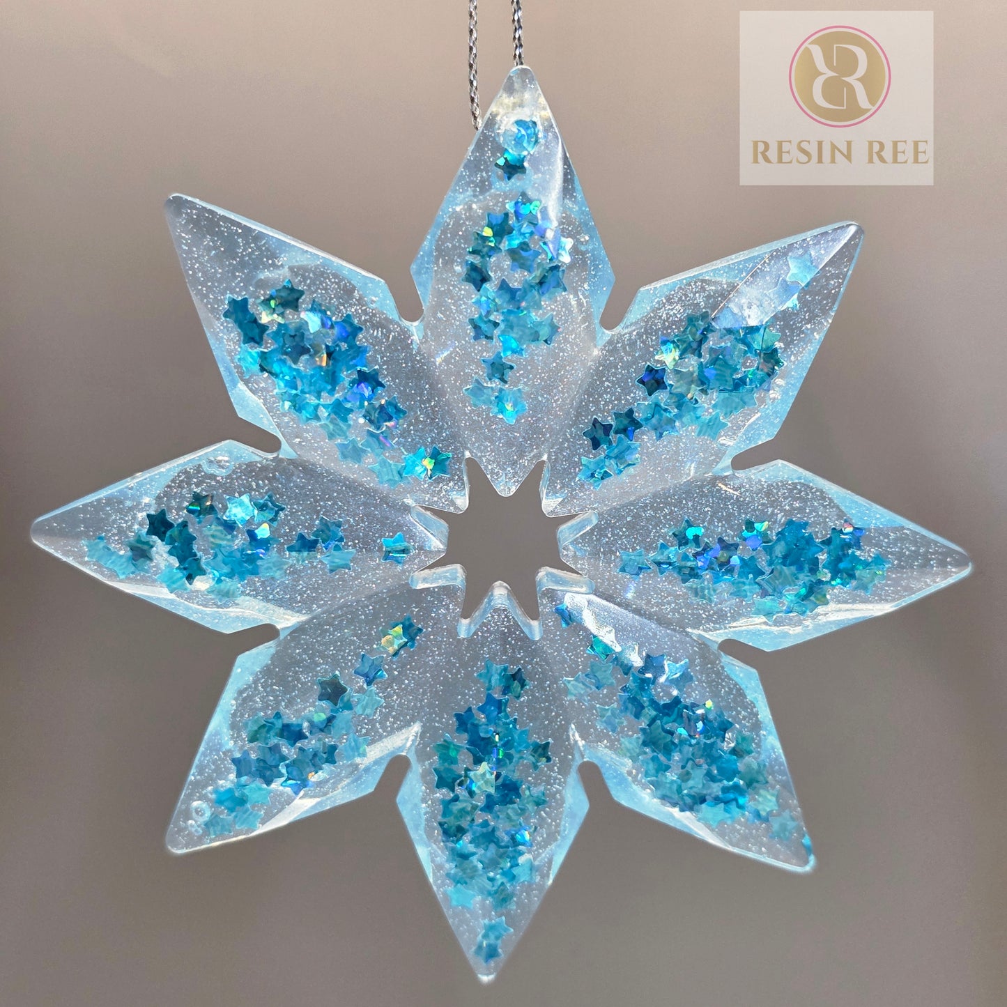 Arctic Starfall Resin Snowflakes Ornament (Set of 3)