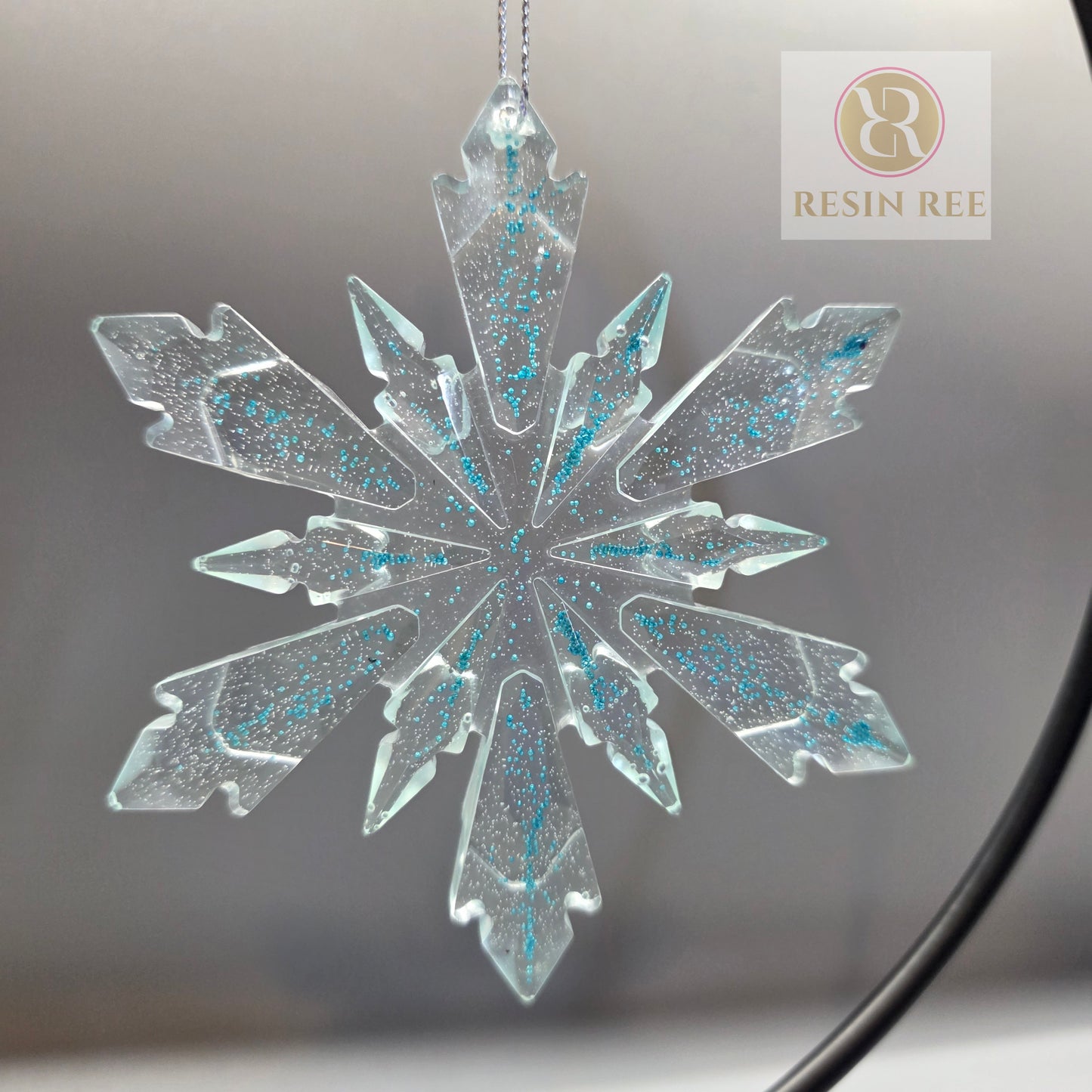 Crystal Bead Cascade Snowflake (Set of 2)