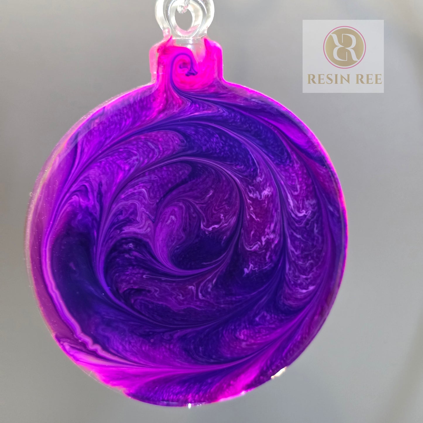 Amethyst Swirl Resin Ornament