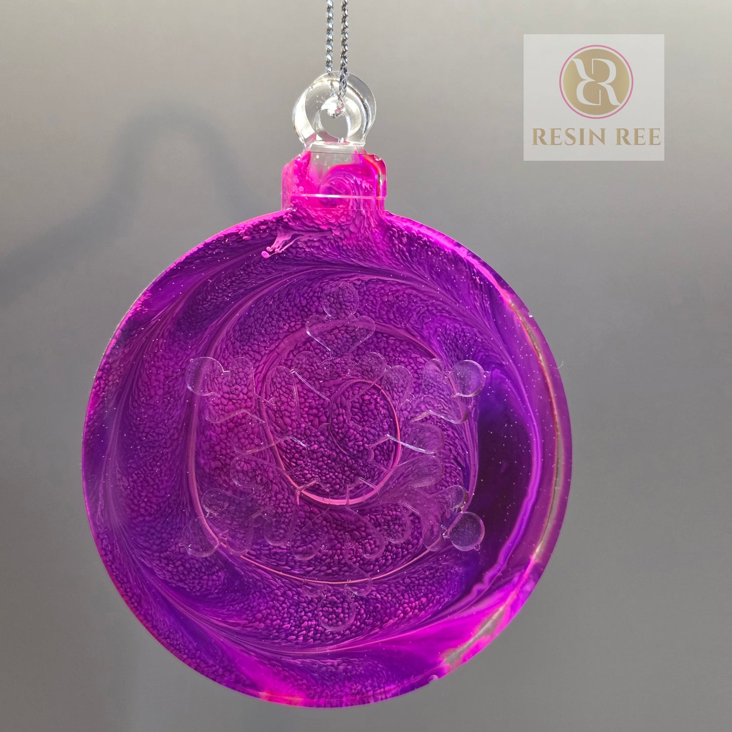 Amethyst Swirl Resin Ornament