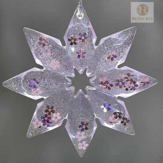 Petal Whisper Resin Snowflake Ornament