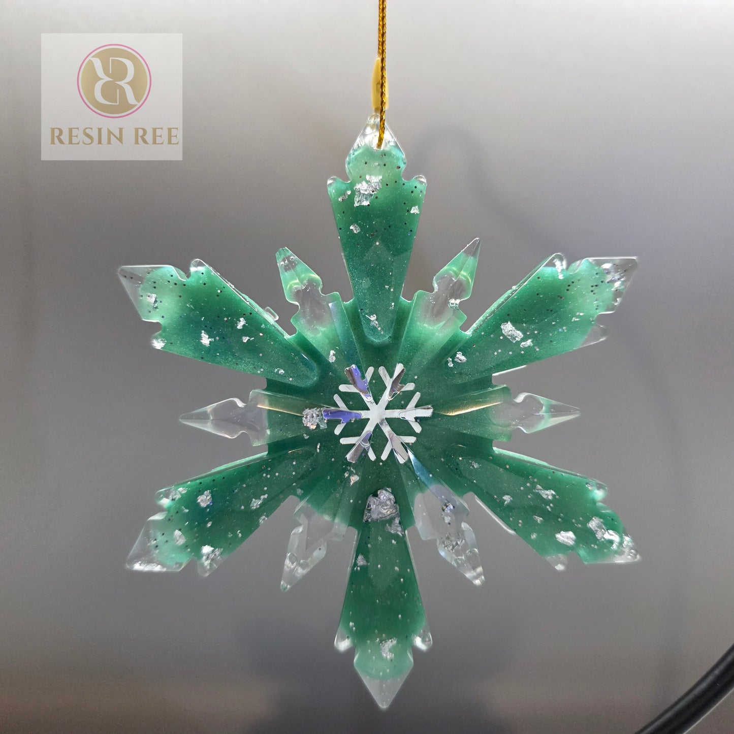 Evergreen Frost Radiance Snowflake Resin Ornament