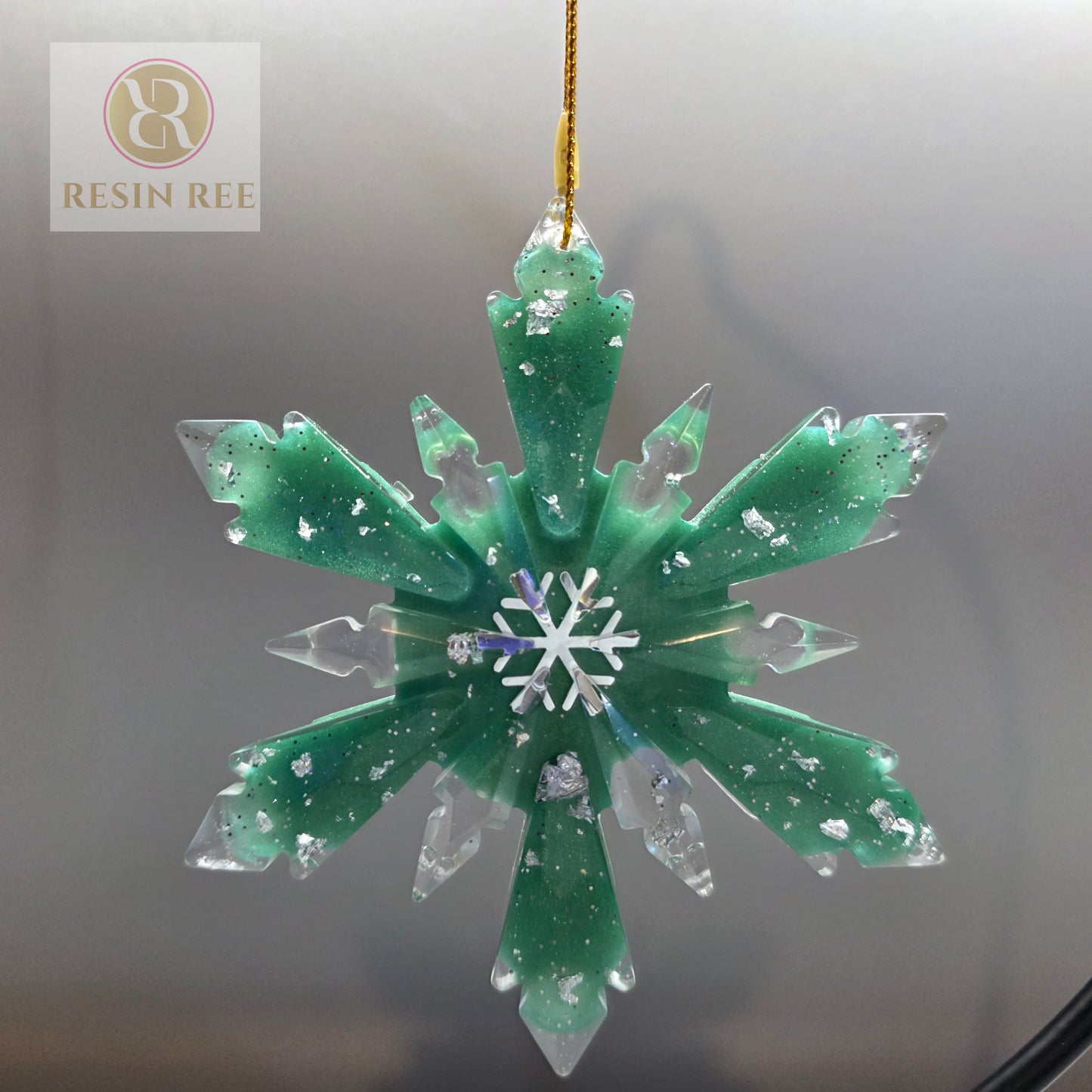 Evergreen Frost Radiance Snowflake Resin Ornament