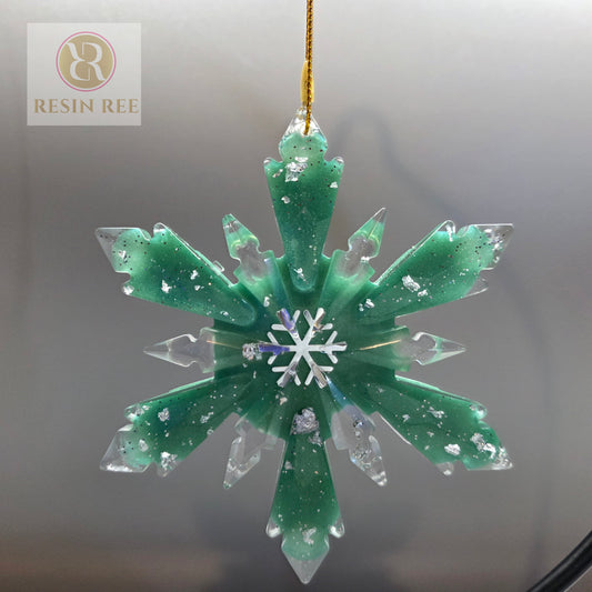 Evergreen Frost Radiance Snowflake Resin Ornament