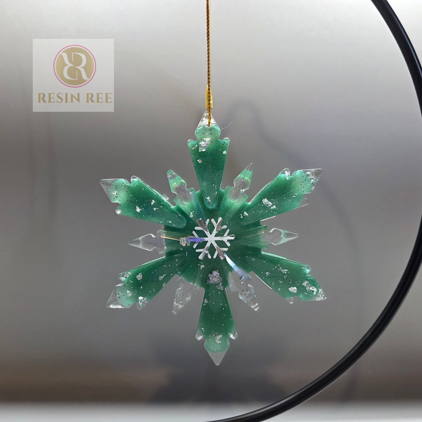 Evergreen Frost Radiance Snowflake Resin Ornament