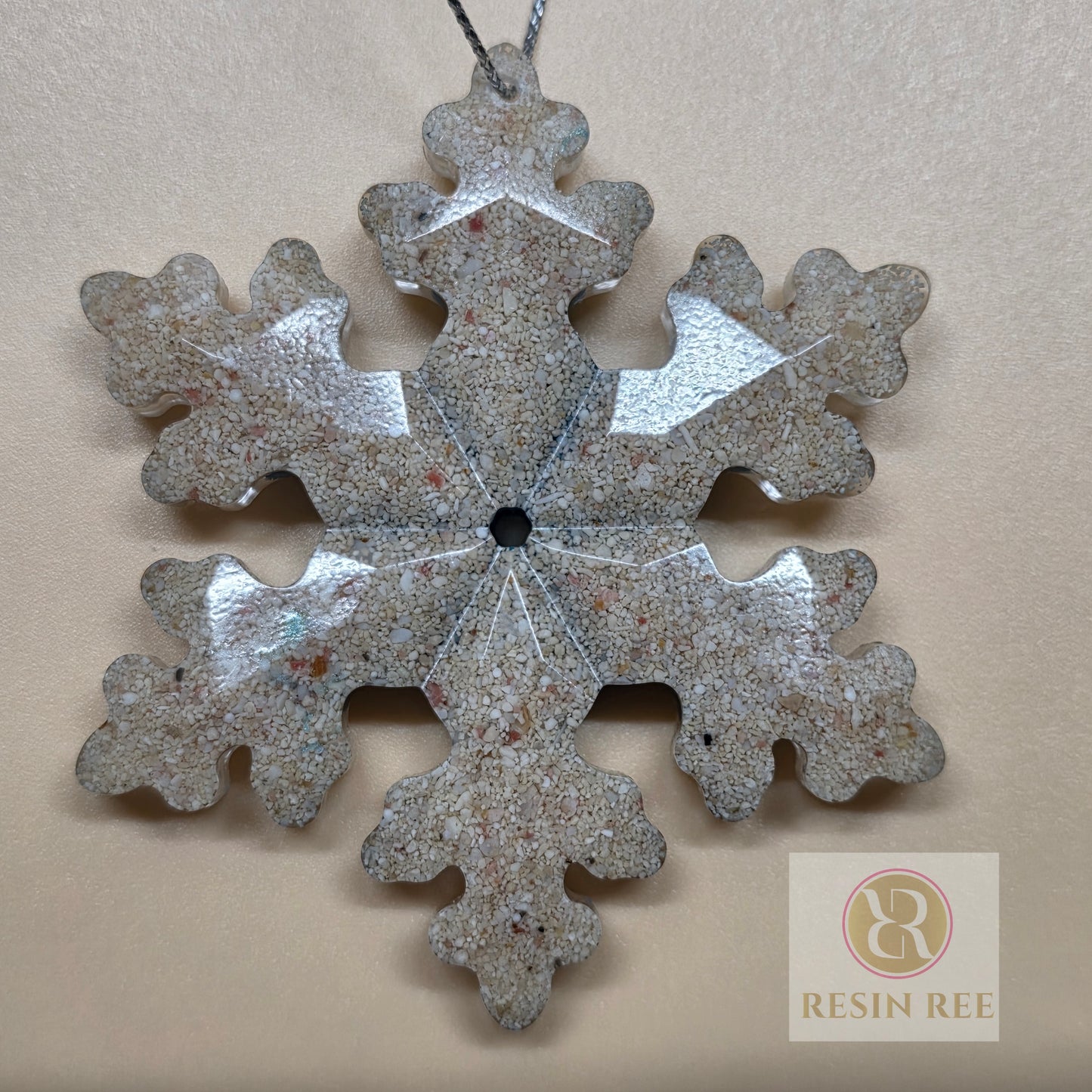 Coastal Snowflake Resin Ornament Set (Set of 3)