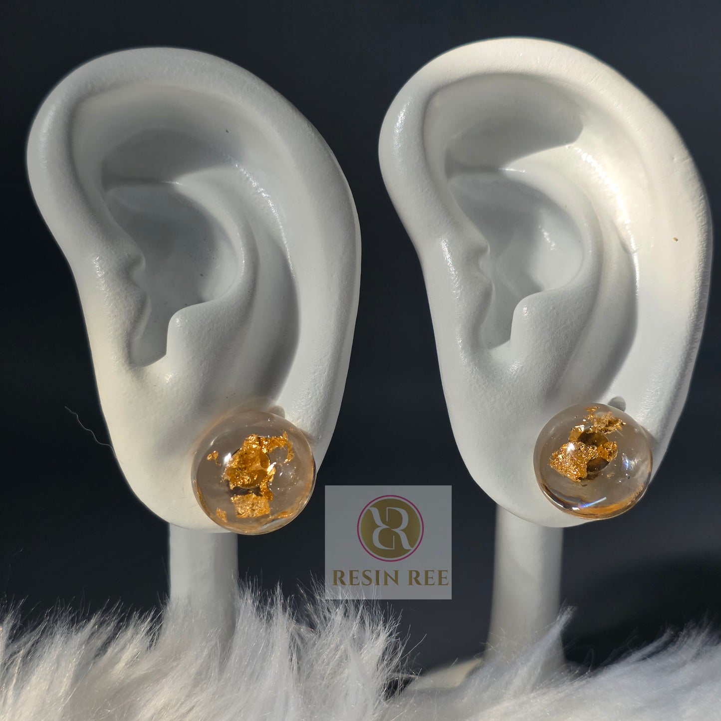 Golden Honey Stud Earrings
