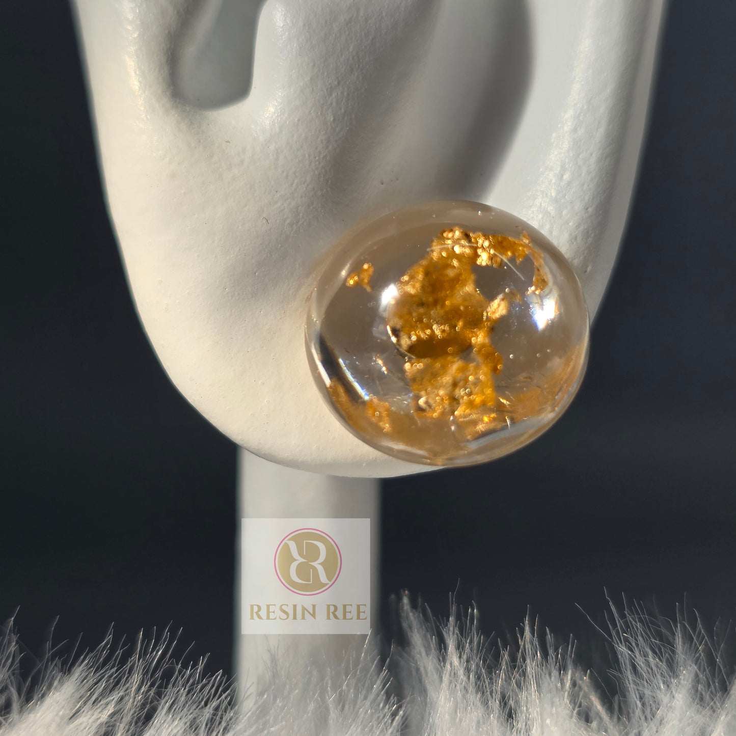 Golden Honey Stud Earrings