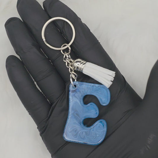 Blue Tide Monogram Keychain