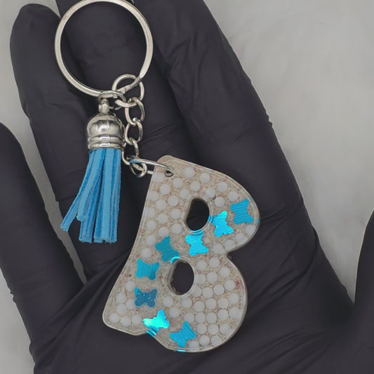 Seaside Flutter Monogram Keychain