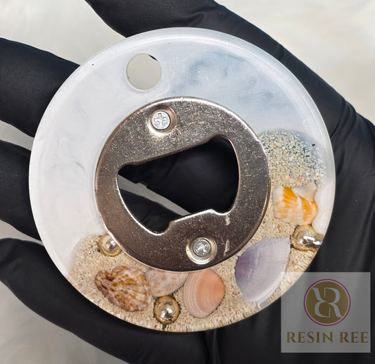 Treasure Under Beach Foam Resin Bottle Opener (Circle)