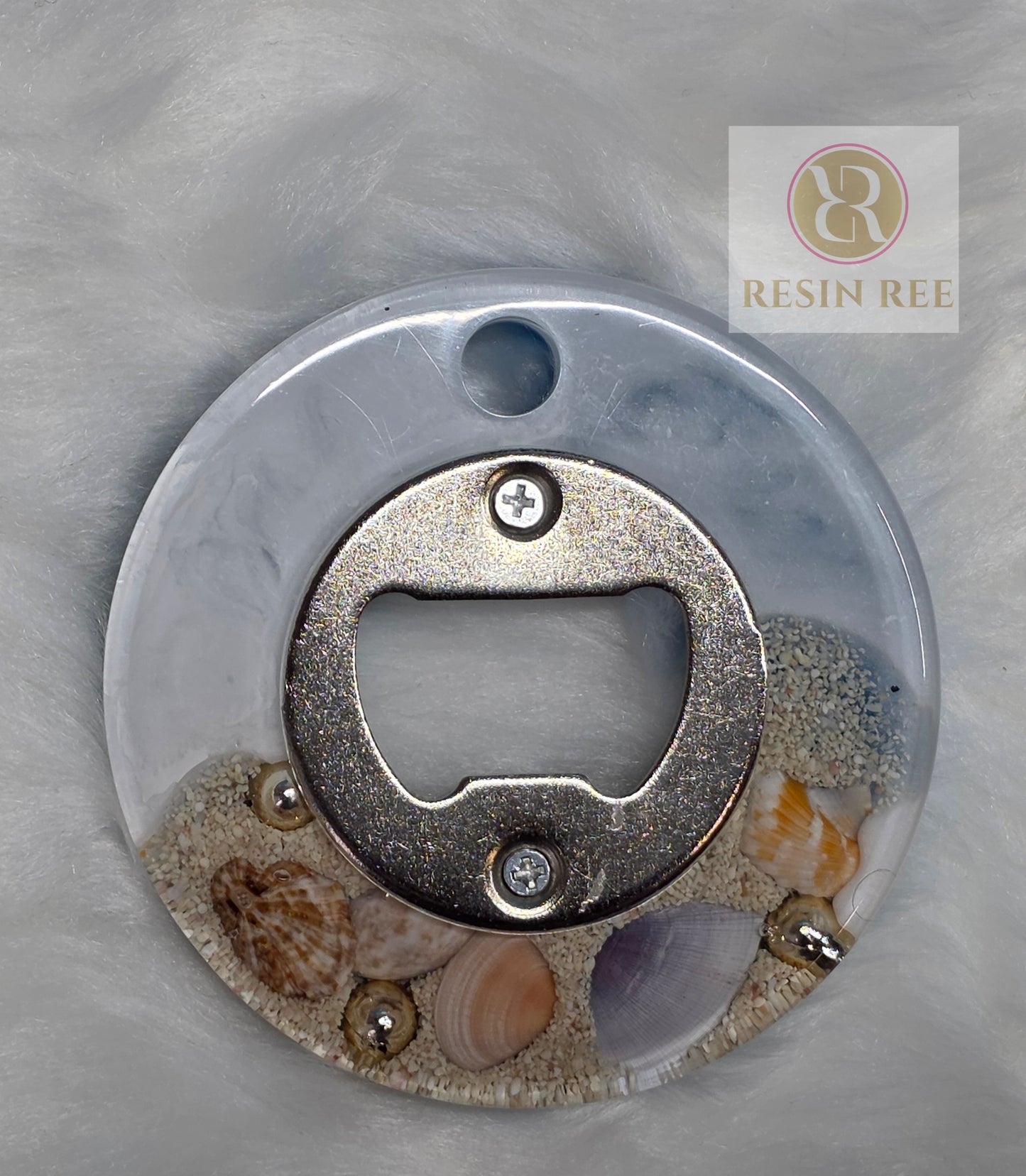 Treasure Under Beach Foam Resin Bottle Opener (Circle)