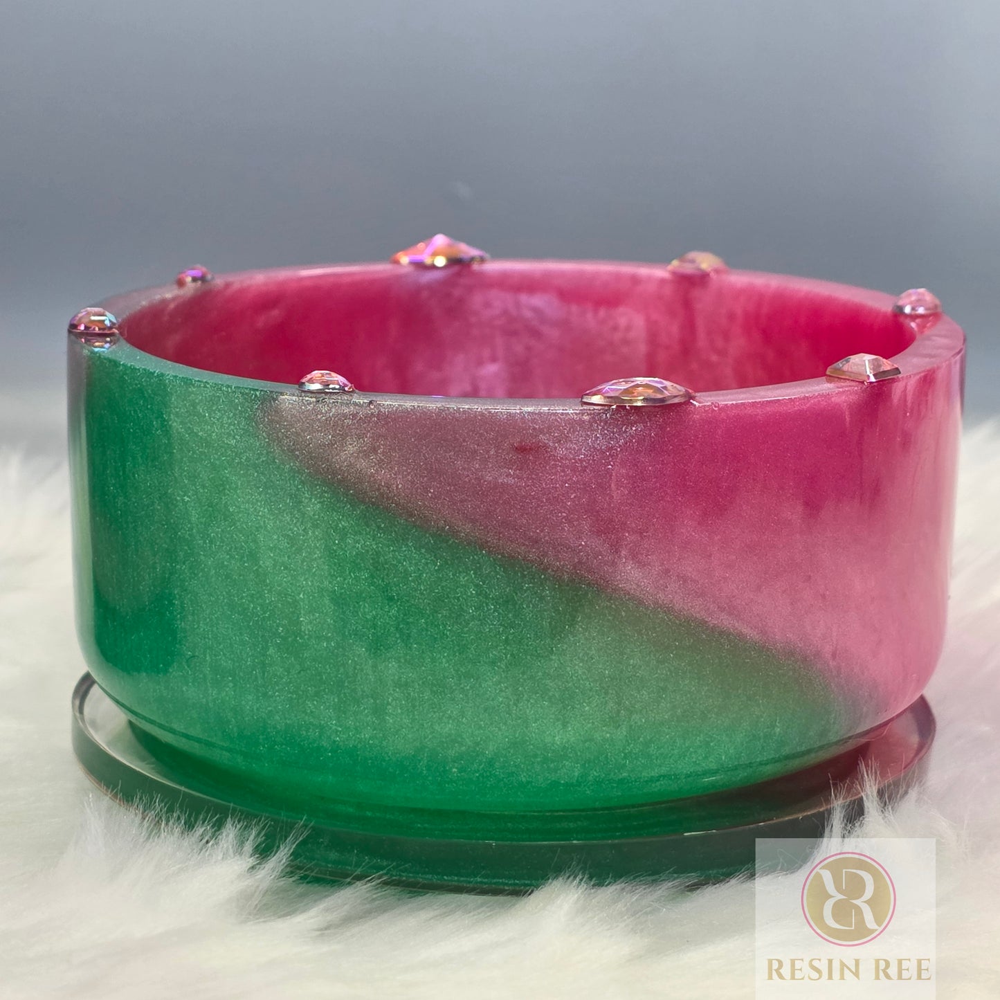 Emerald Blush Luxe Planter Pot with Matching Tray