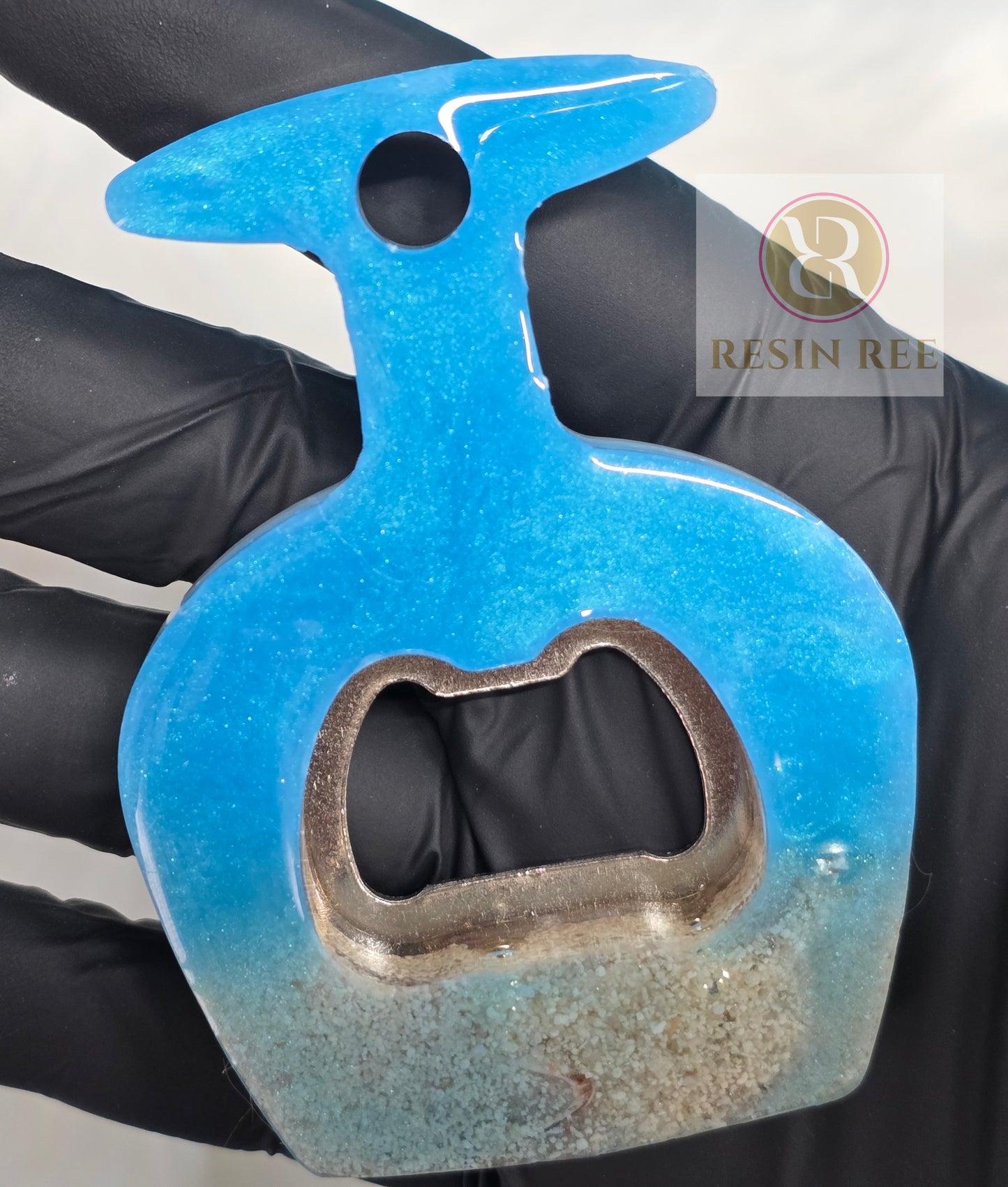 Treasure Under Beach Foam Resin Bottle Opener (Short Glass)